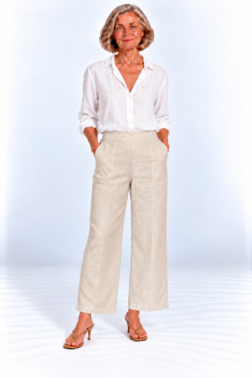 Beige Linen Pants