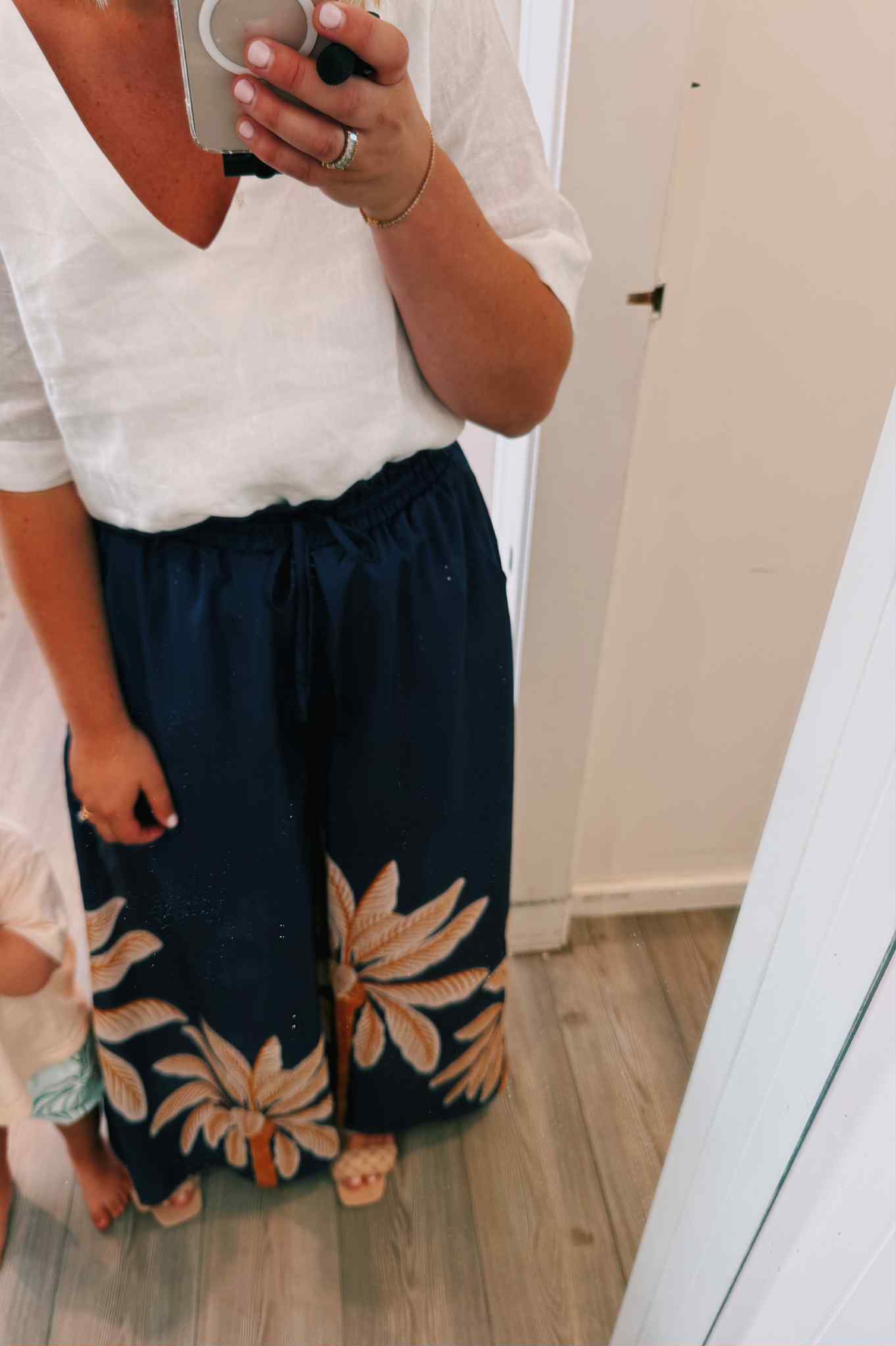 Catherine Navy Print Pants