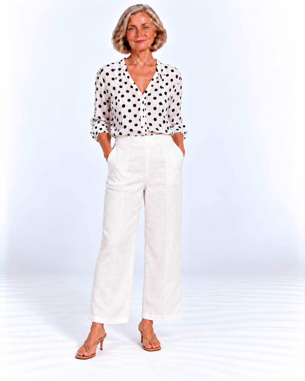 White linen pants
