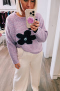 Flower Jumper Lilac & Navyb