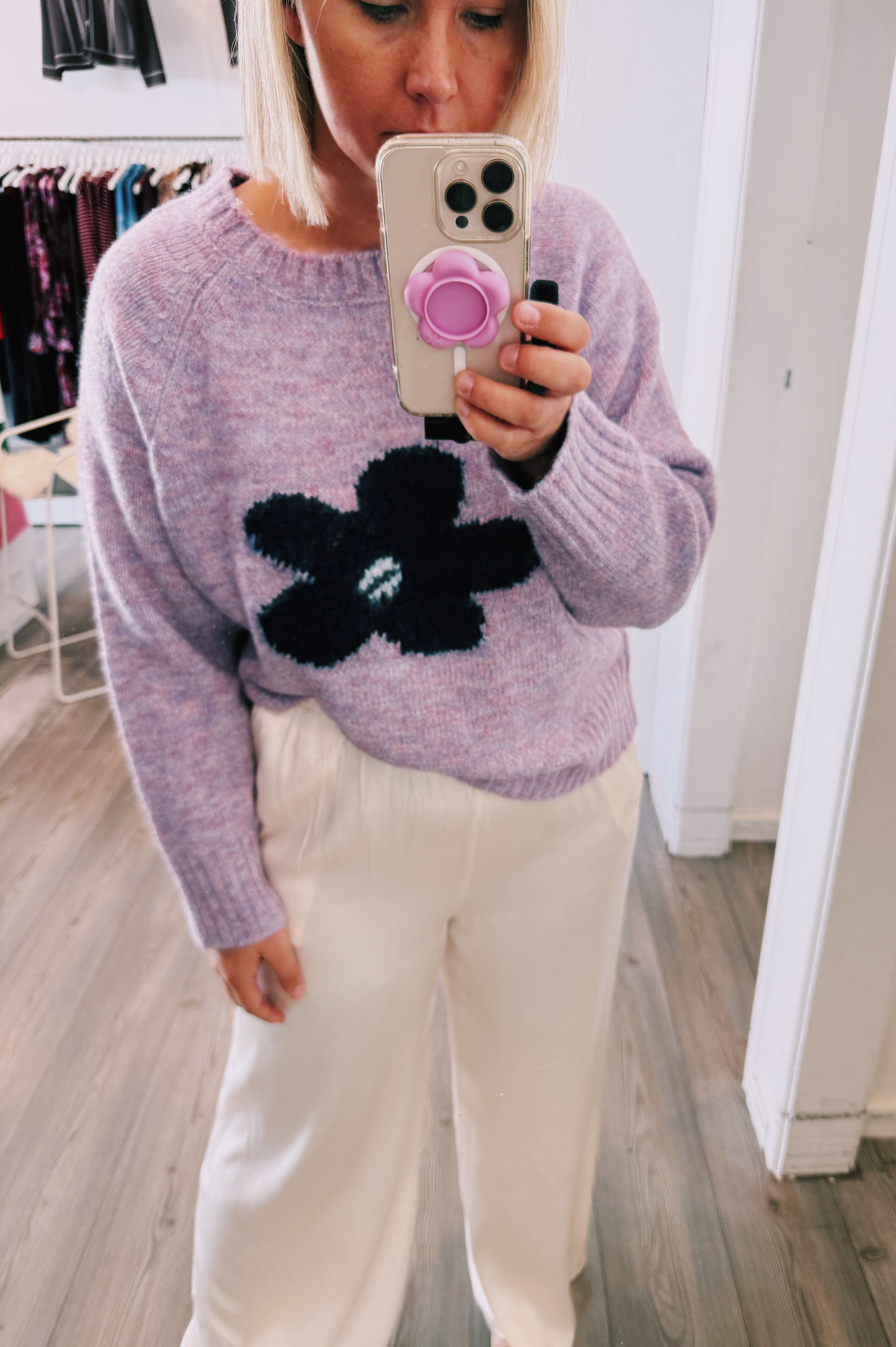 Flower Jumper Lilac & Navyb