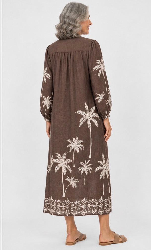 Palm Cove Midi Dress – Chocolate