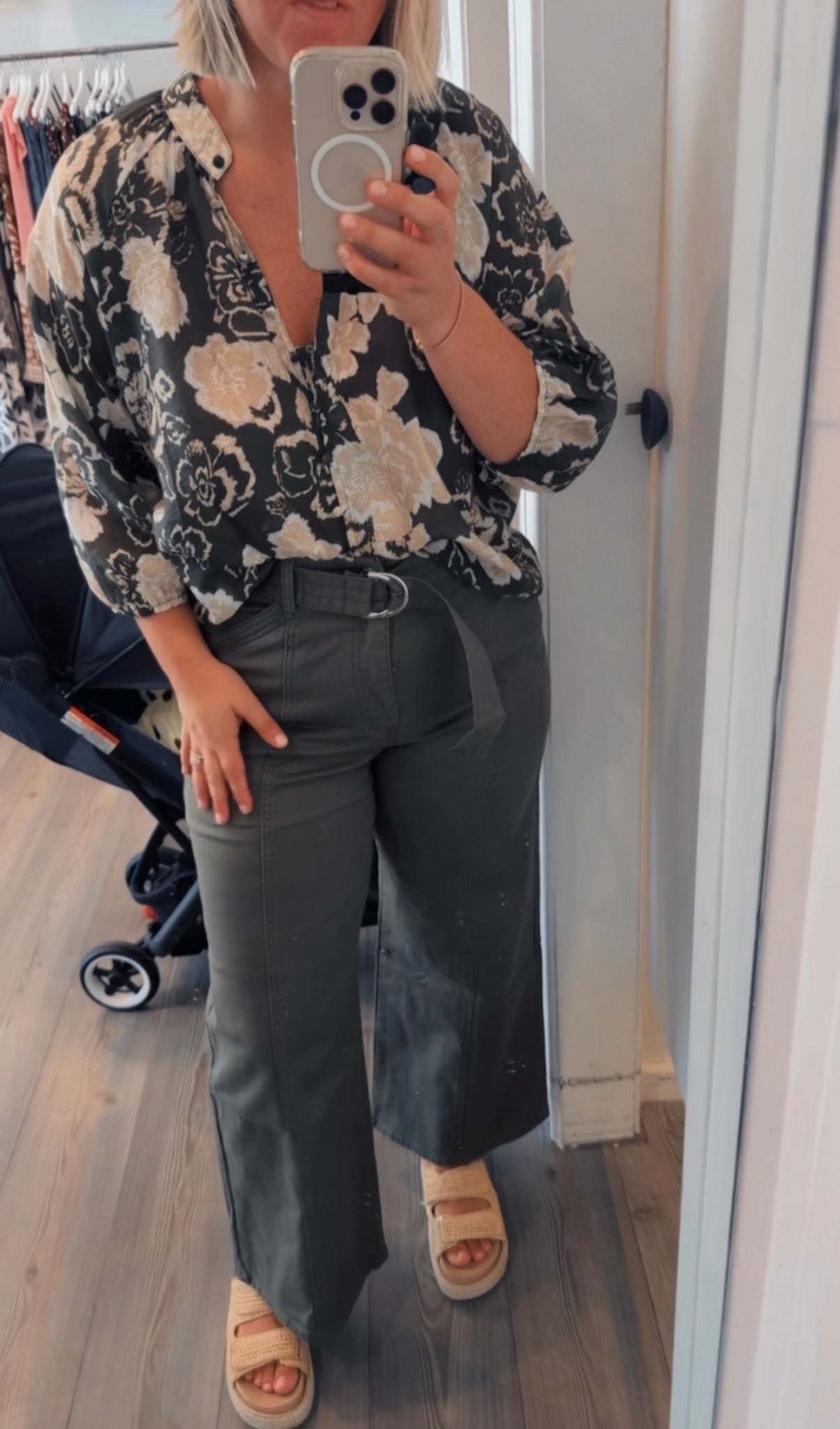 Floral Khaki Blouse