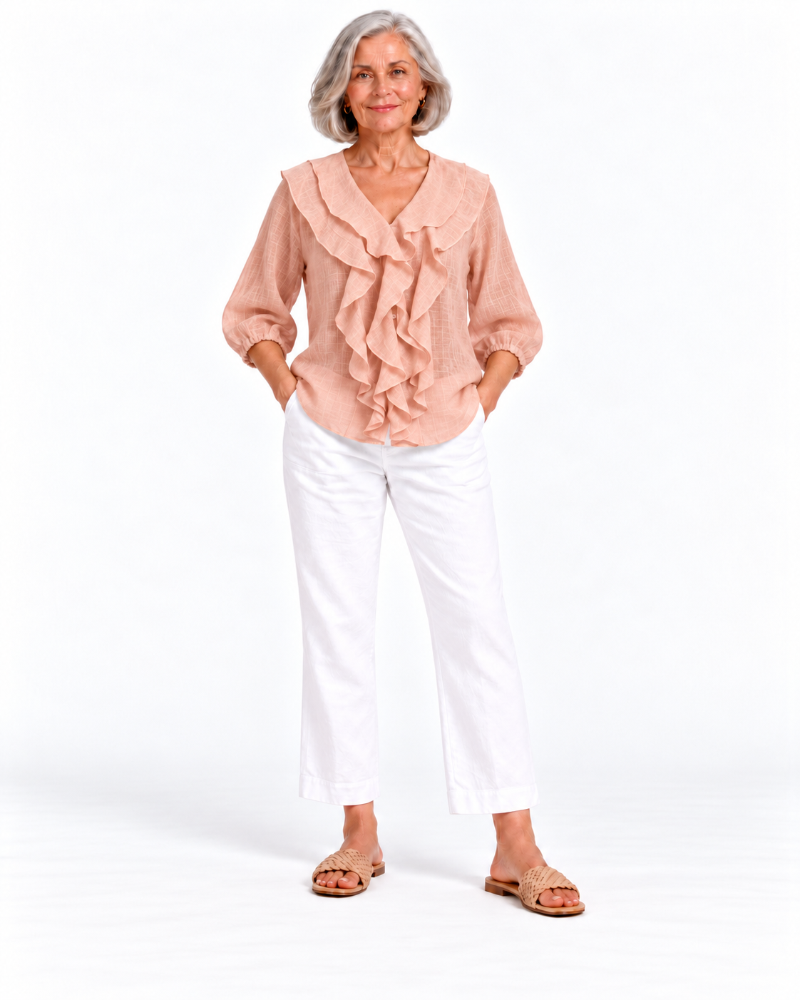 Cleo Ruffle Top Rose Gold