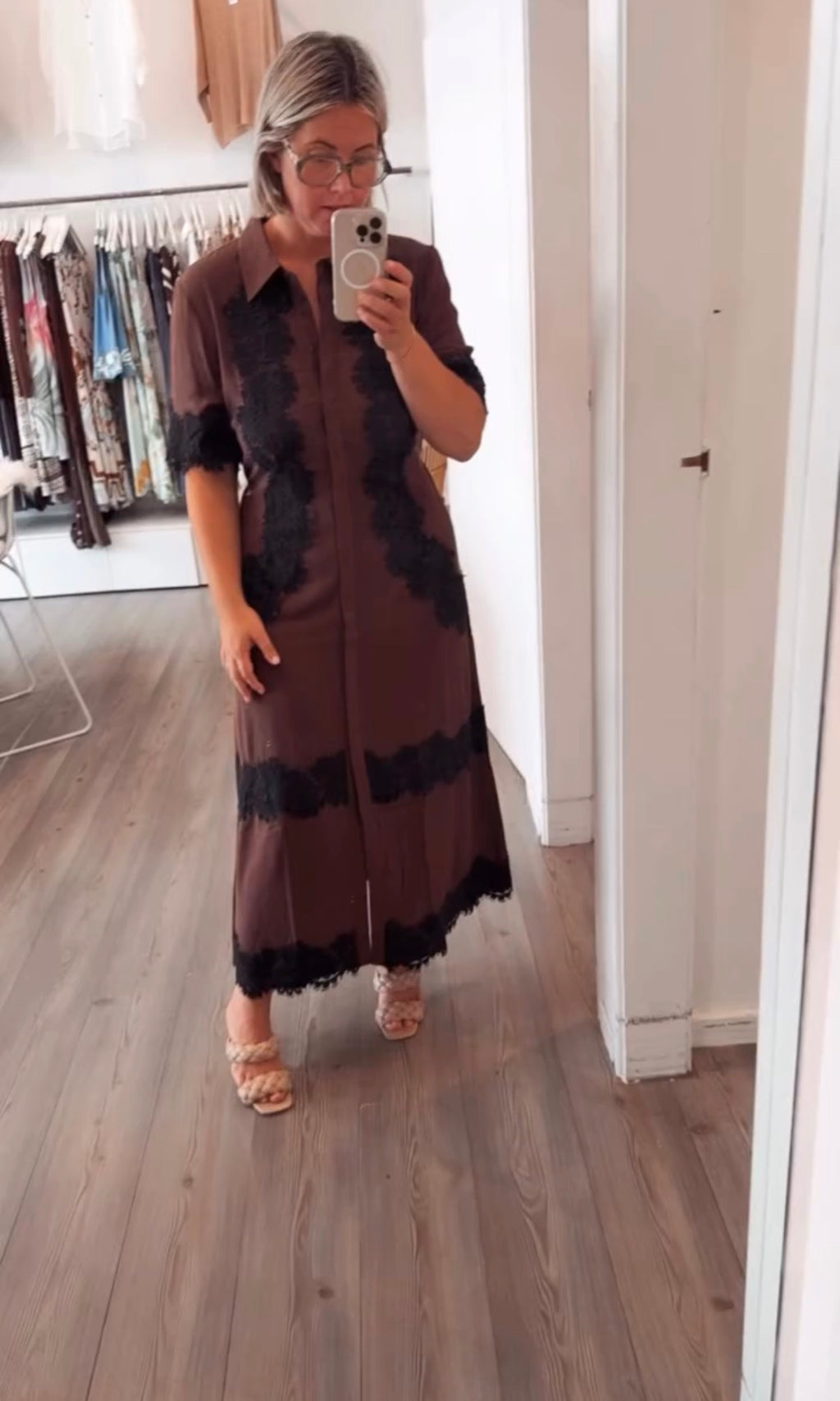 Cyra Linen Lace Dress