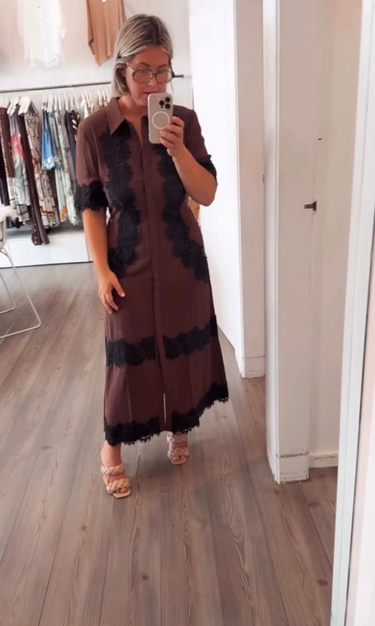 Cyra Linen Lace Dress