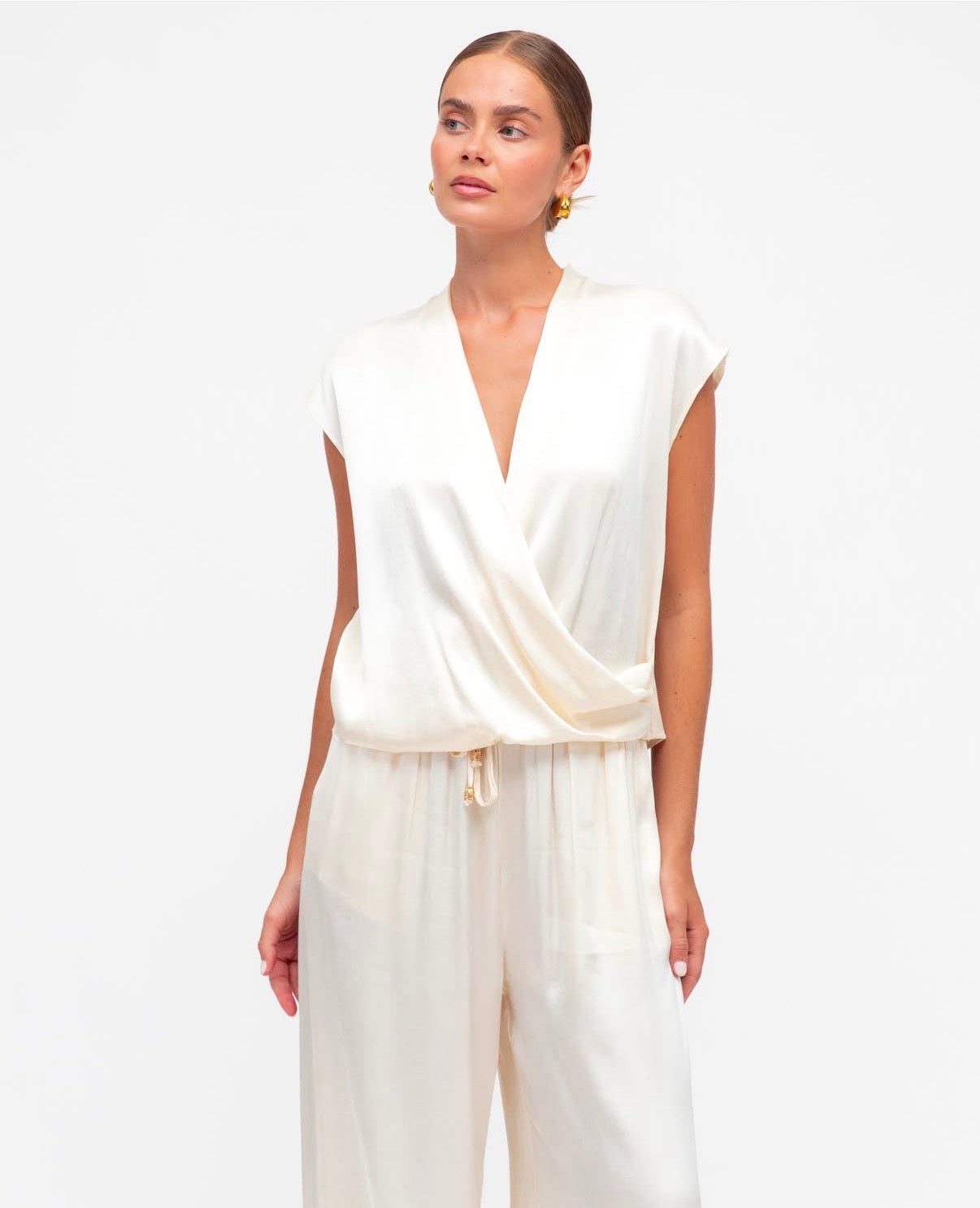 Satin Crossover top cream