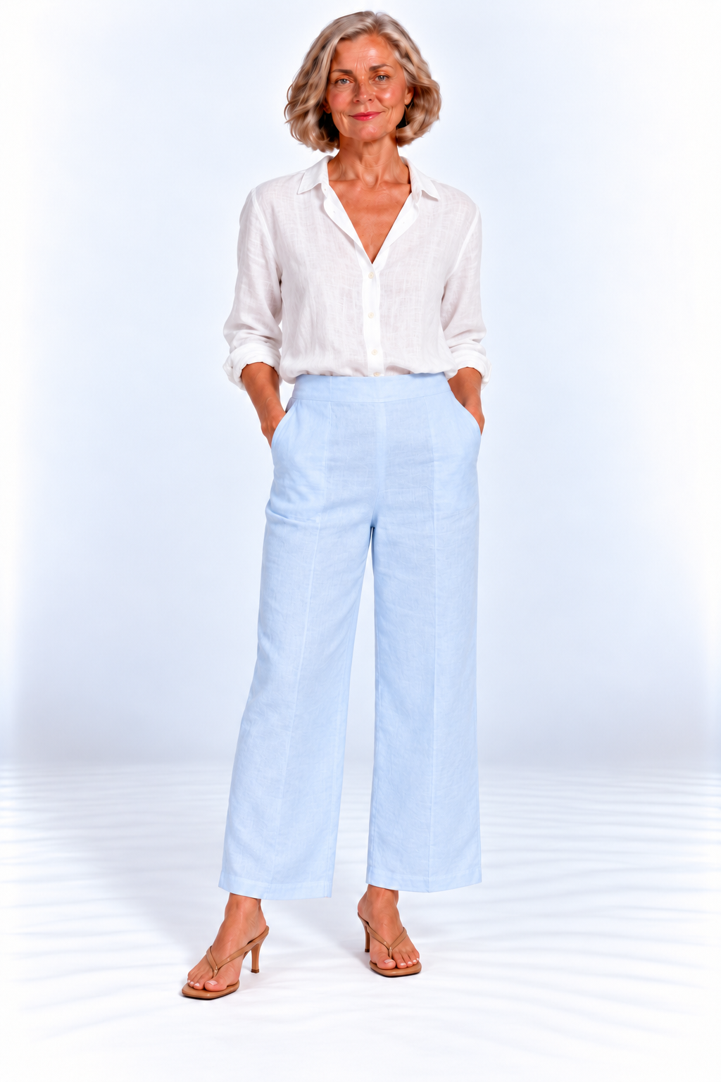 Baby Blue Linen Pants