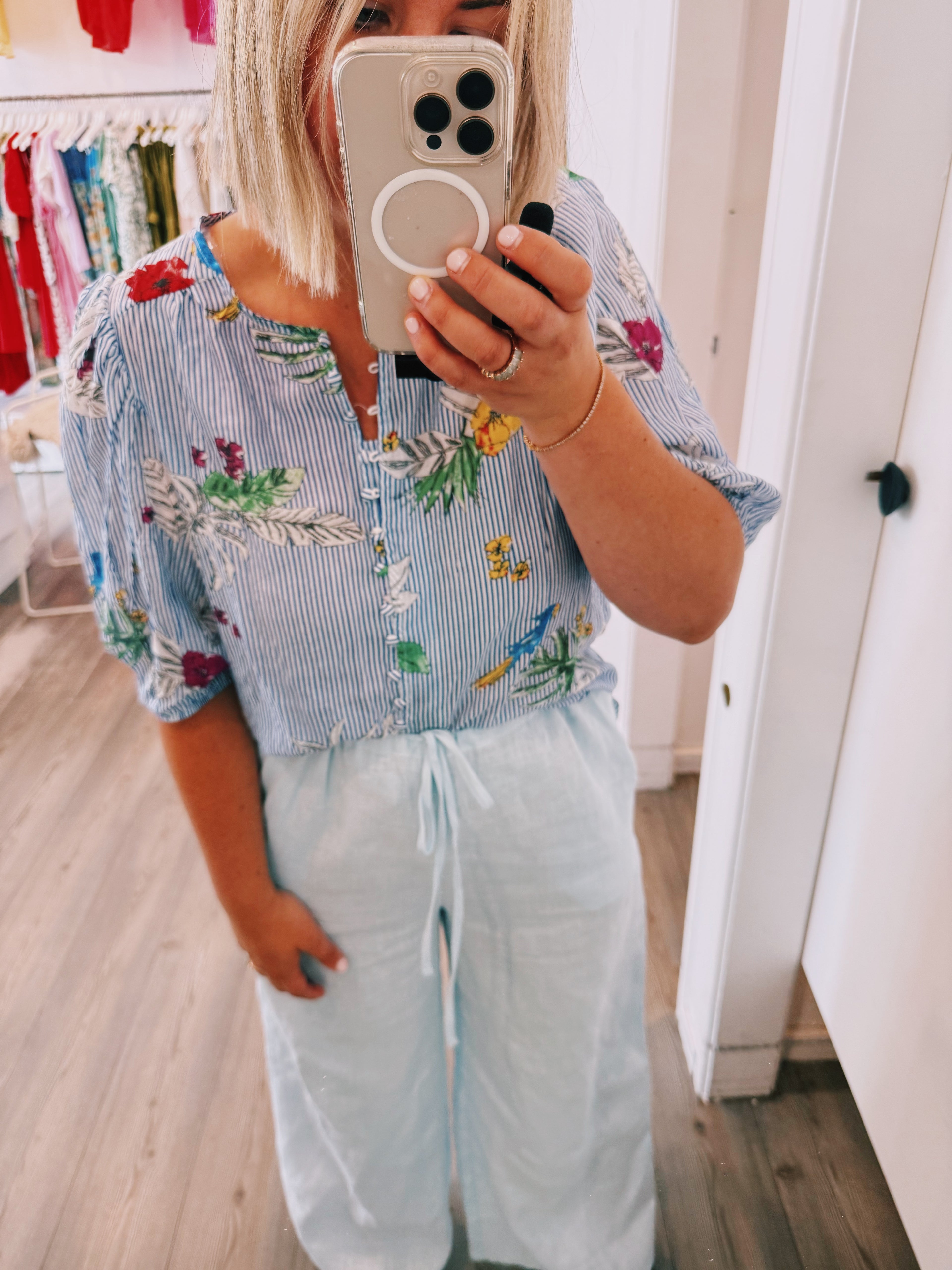 Stevie Stripe Blouse Blue