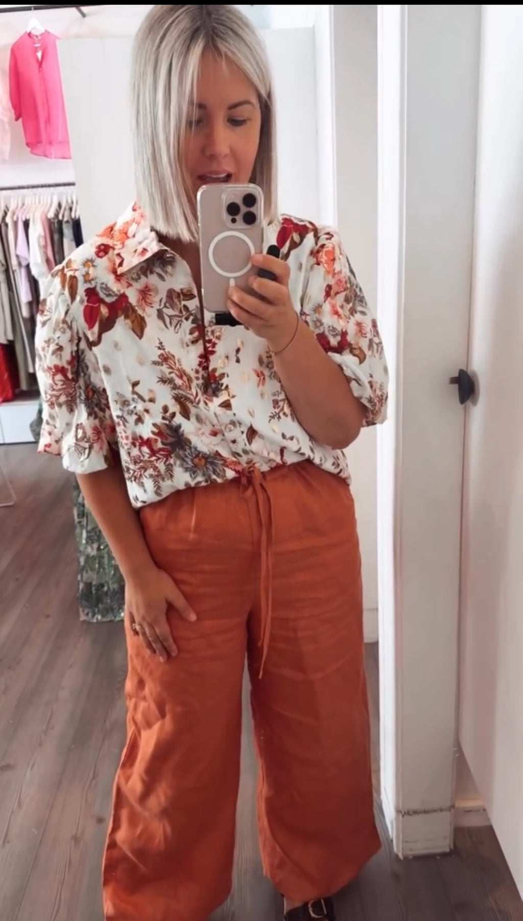 White and gold blouse