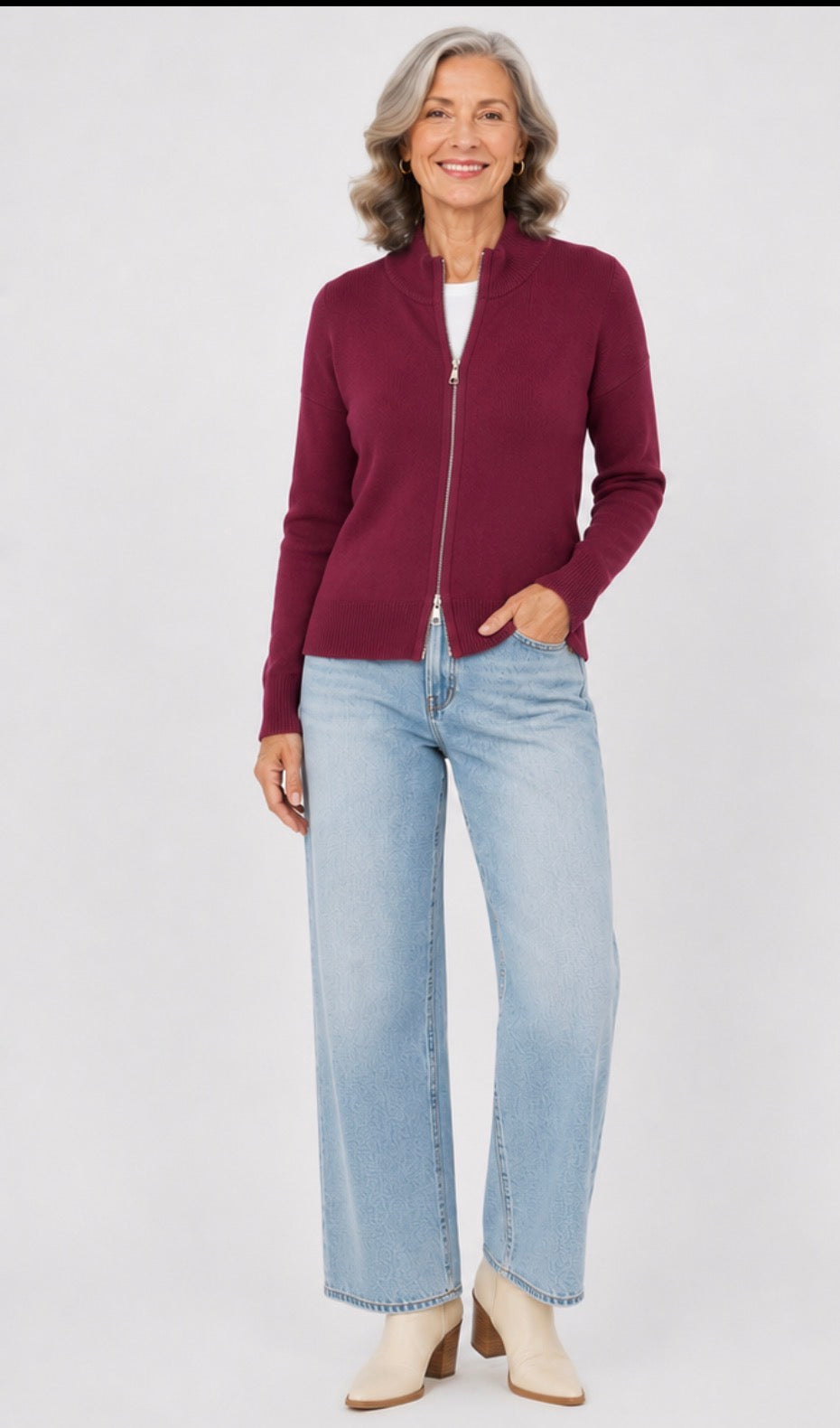 Ruby Luxe Zip Cardigan