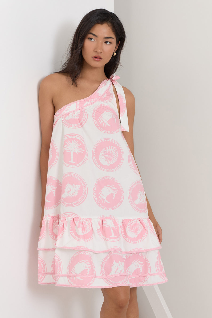 Frida Whitehaven Printed Short Dress Pink