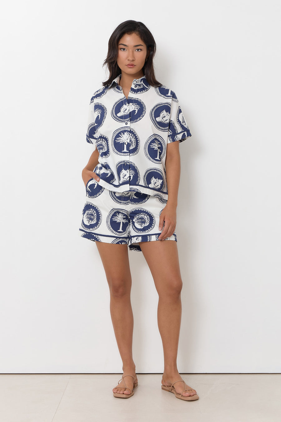 Millie Whitehaven Printed Shirt NAVY