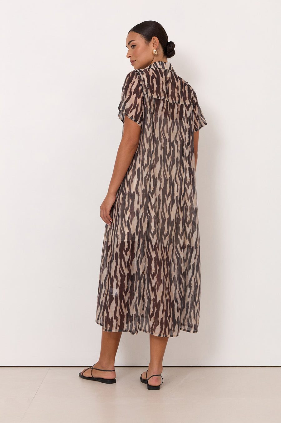 Evelyn Zebra Print Midi Dress