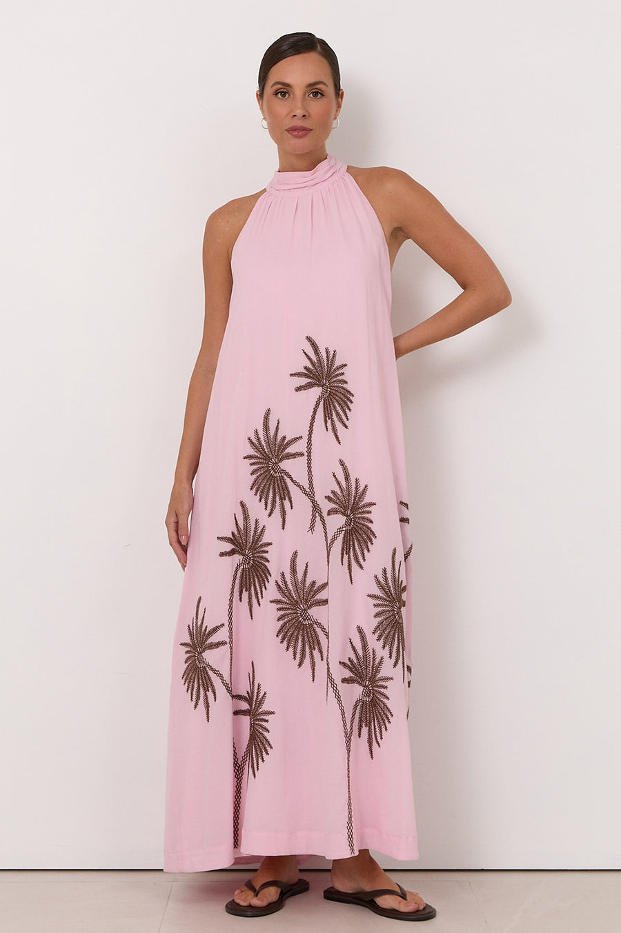 Kenzi High Neck Maxi Dress PInk