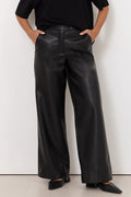 Agatha Faux Leather Pants Black