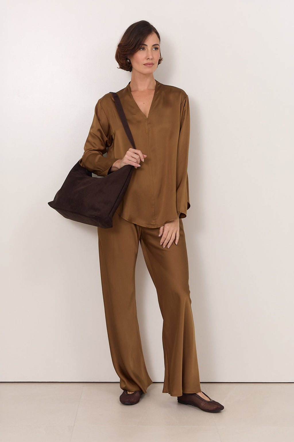 Cairo Bias Cut Pant Toffee