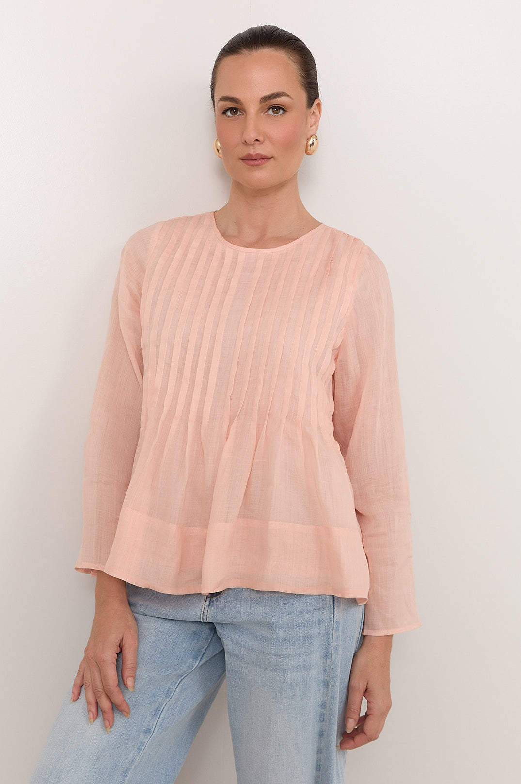 Camille Long Sleeve Pleated Top