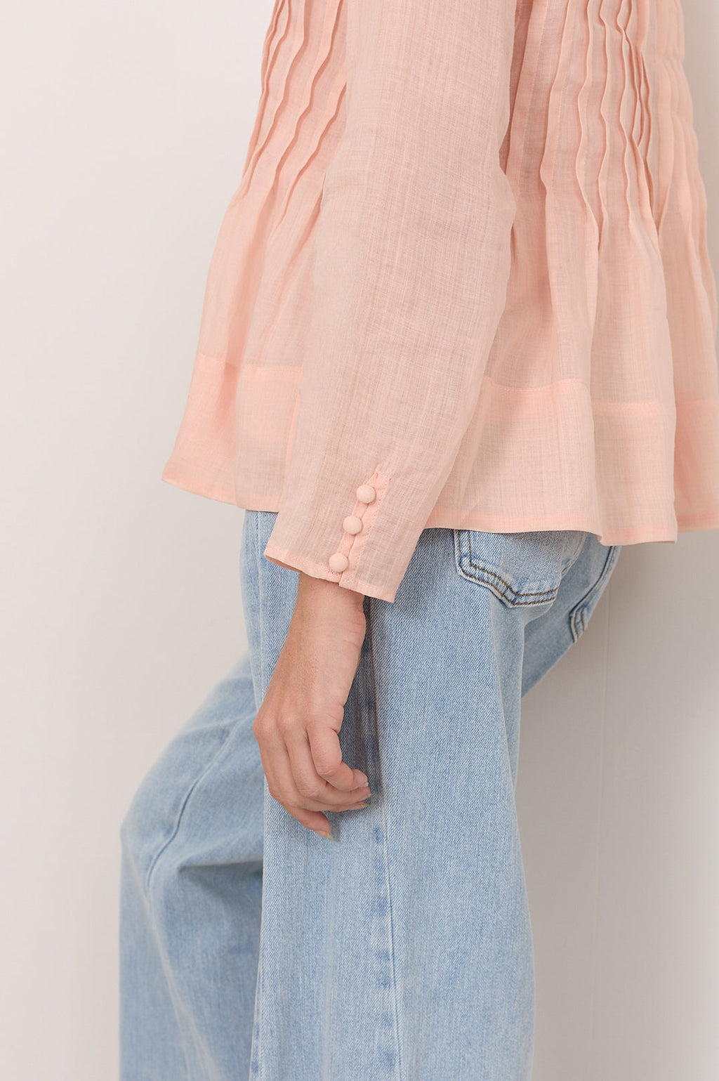 Camille Long Sleeve Pleated Top