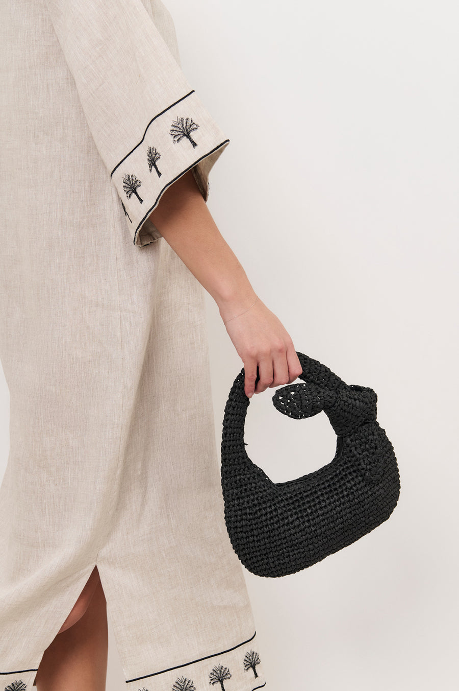 Bow Handle Mini Basket Black