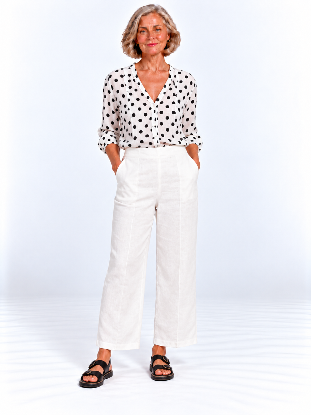 White linen pants