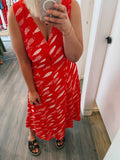 Sardine Red & White Dress