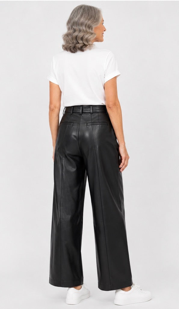 Harper Luxe Wide Leg Pants – Black
