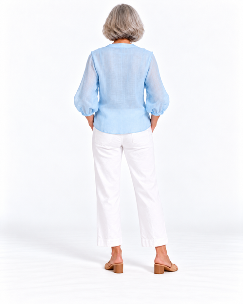Claire ruffle blouse  sky blue