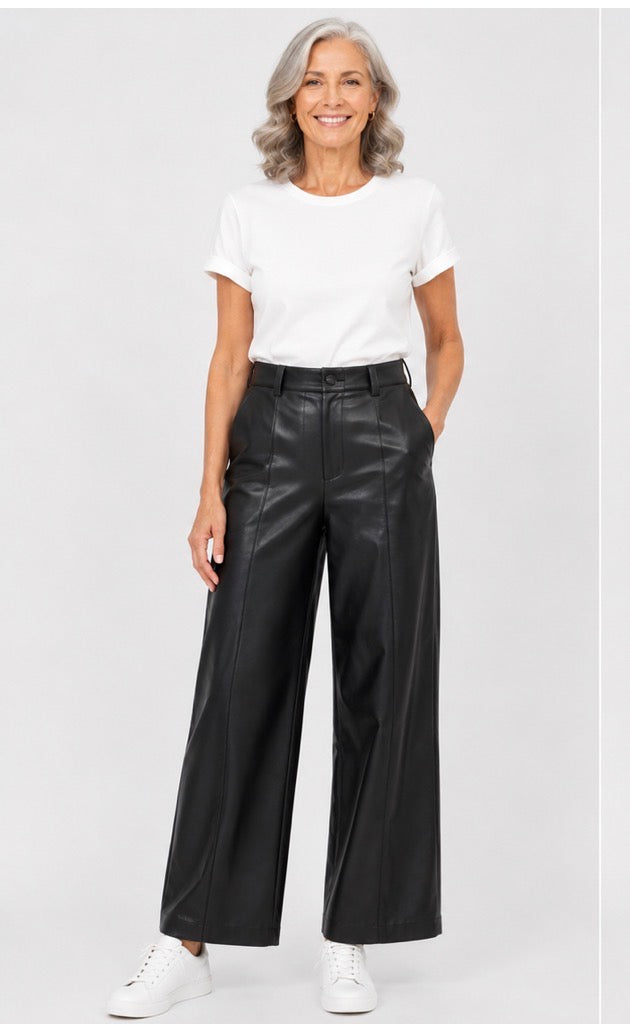 Harper Luxe Wide Leg Pants – Black
