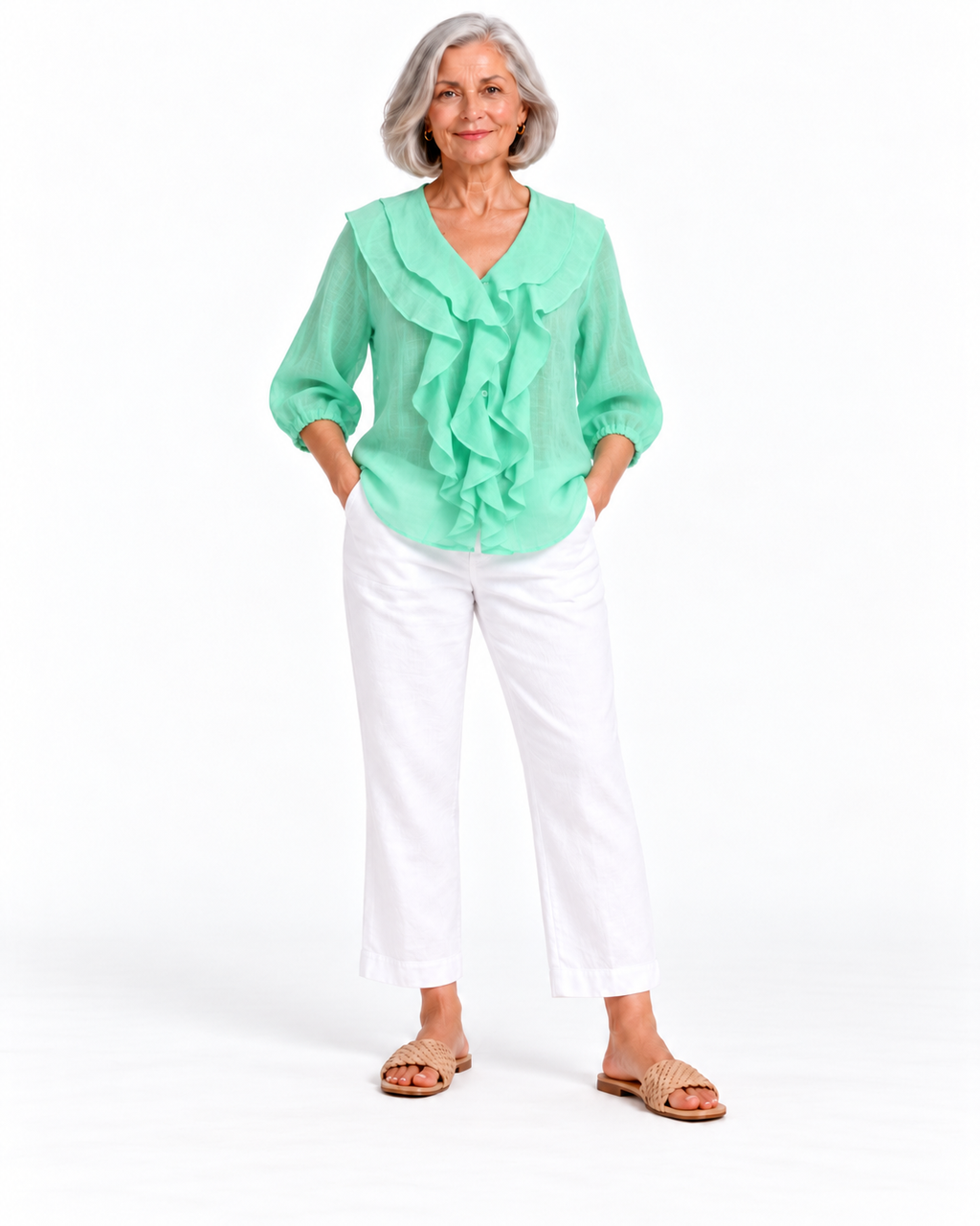 Cleo Ruffle Spring Green