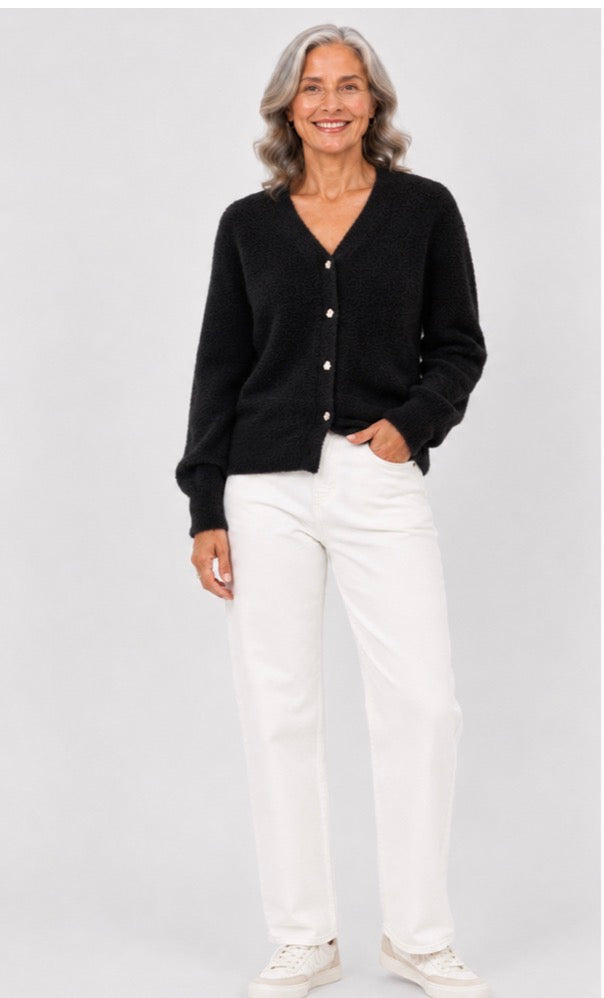 Black Fluffy Cardigan