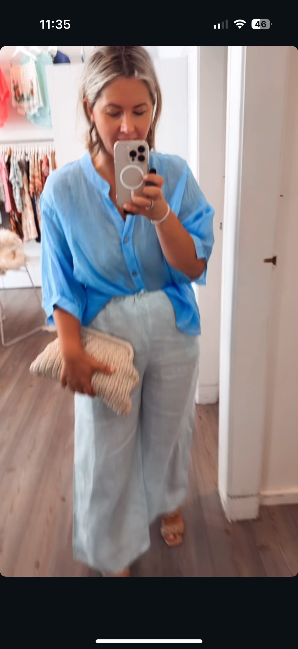 Auroura shirt sky blue