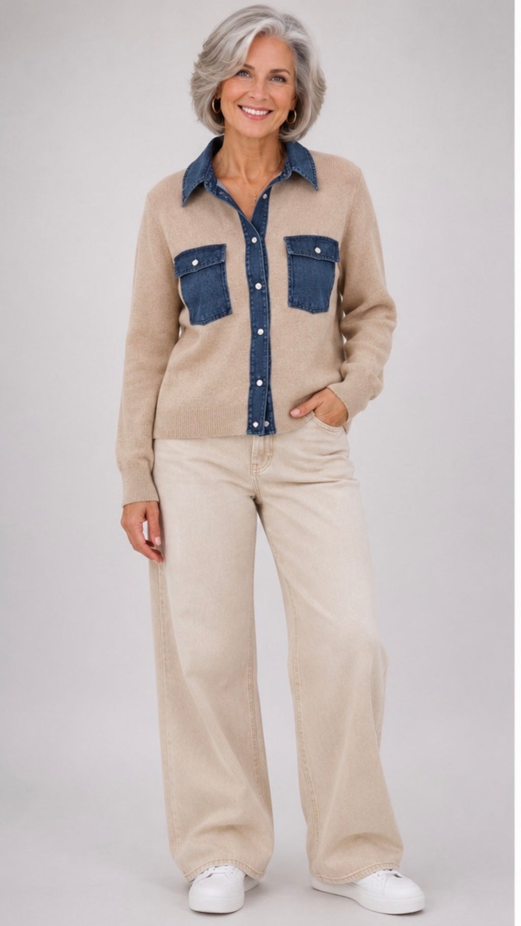 Denim Knit Cardigan