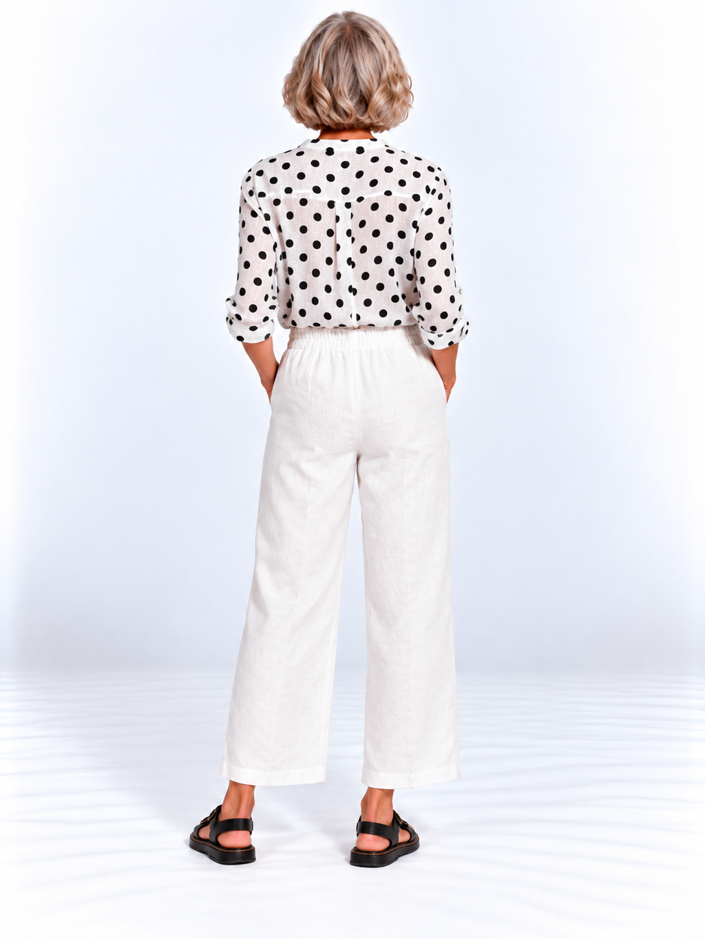 White linen pants