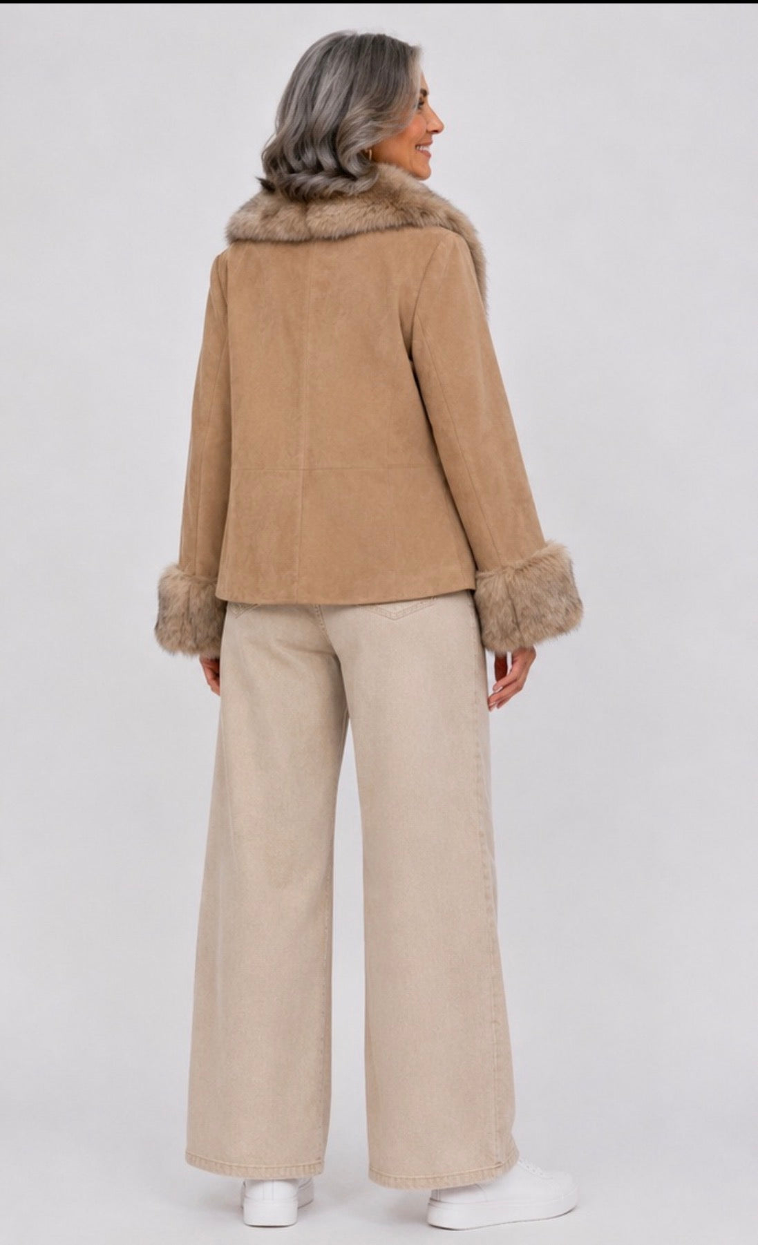 The Aspen Fur-Trim Suede Blazer