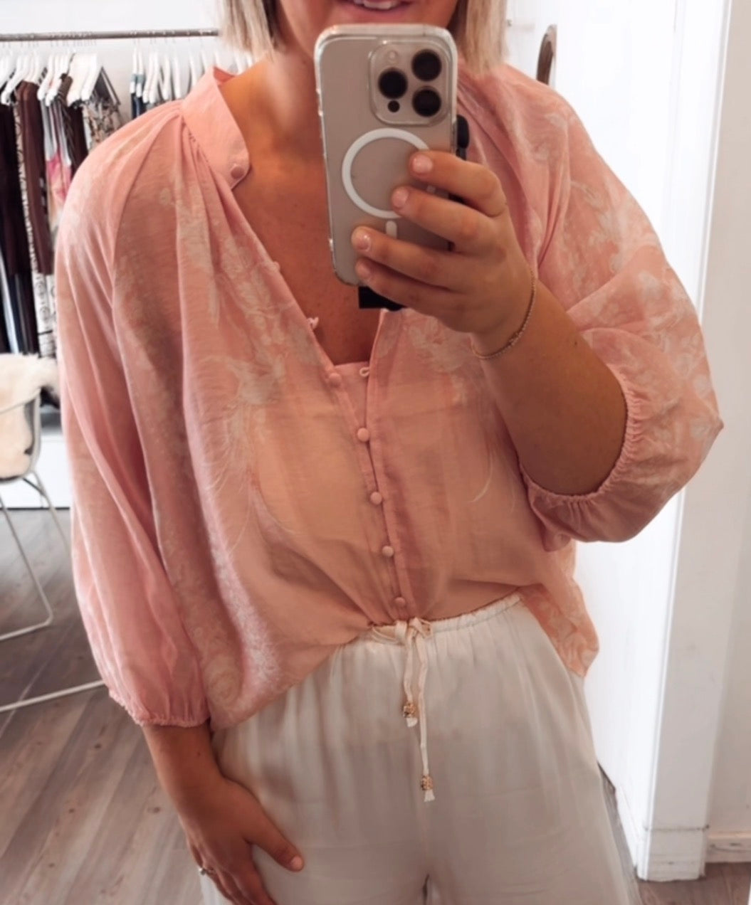 Bird Blouse Pink