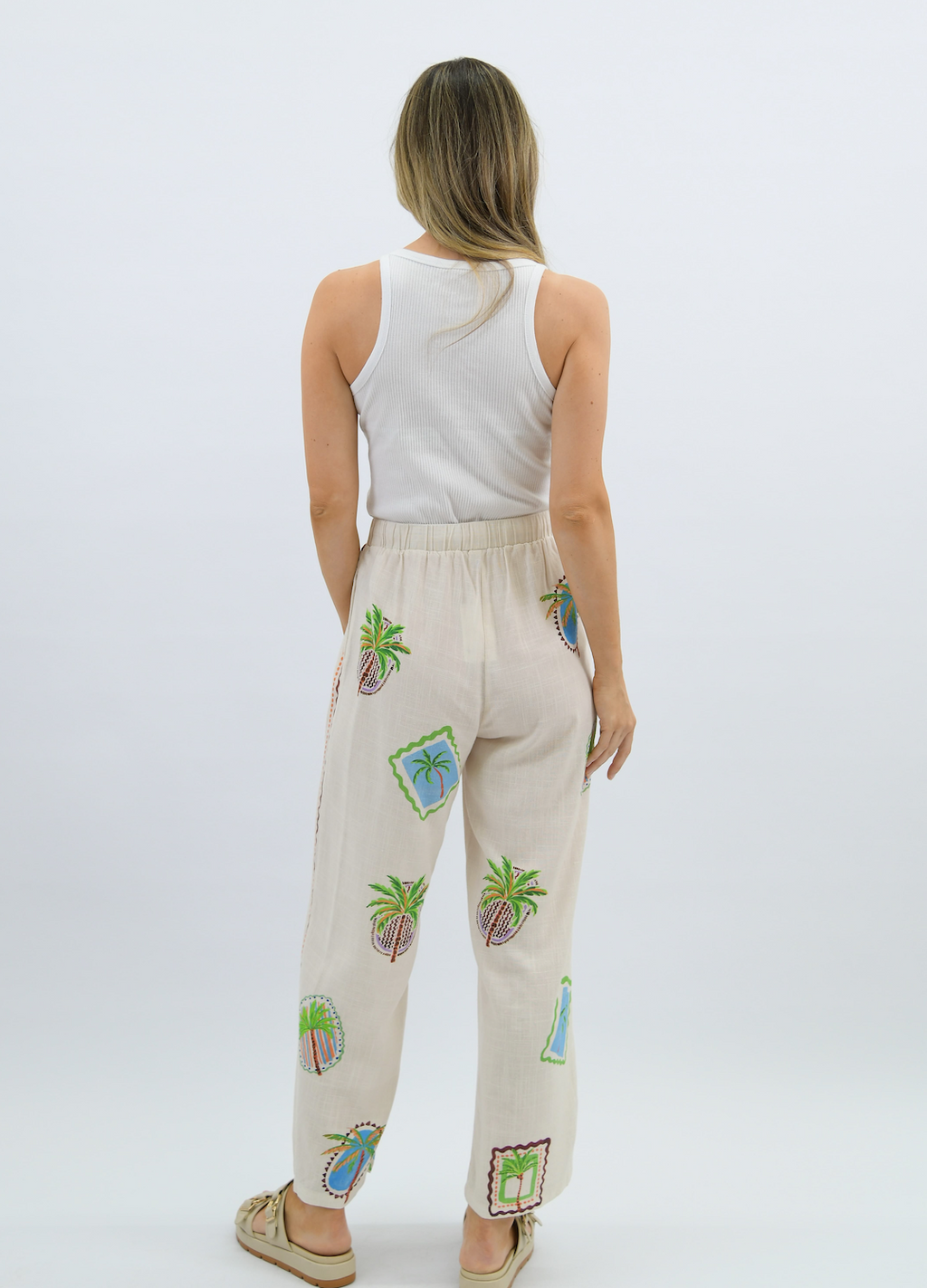 Coastal Postcard Linen Pants