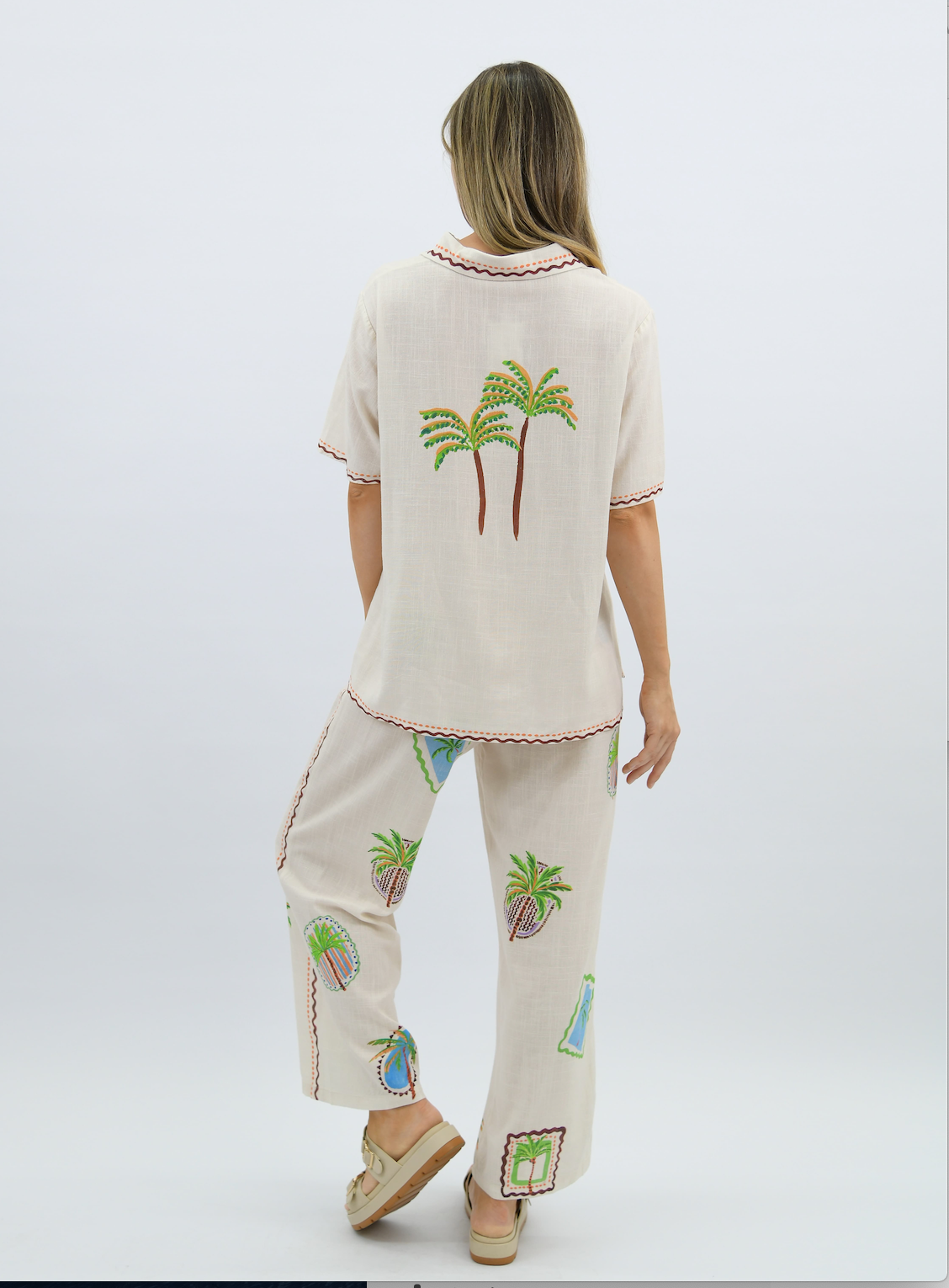 Coastal Postcard Linen Top