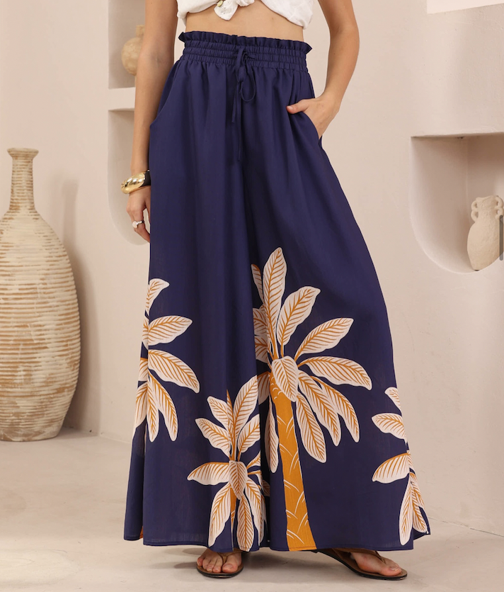 Catherine Navy Print Pants