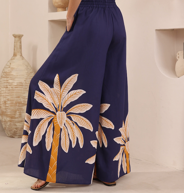 Catherine Navy Print Pants