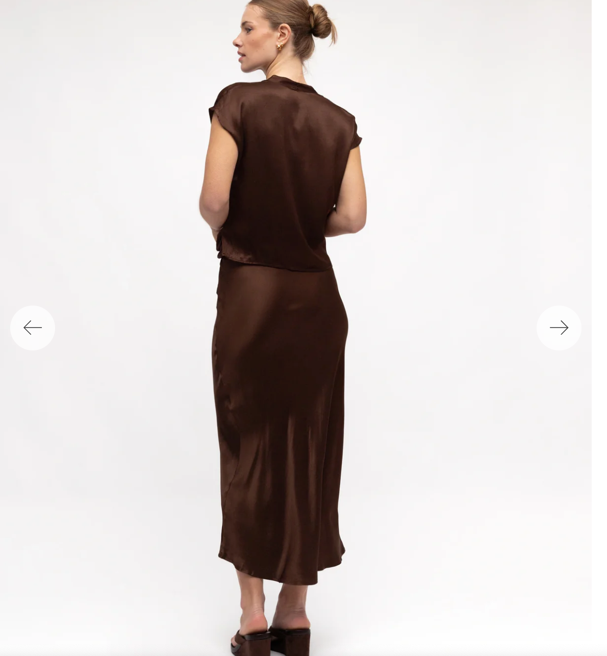 Satin Cross over top Chocolate