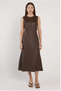 Thessa Leather Dress Chocolate