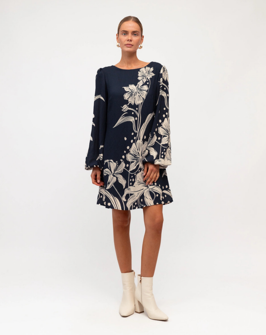 Velvet Petal Short Dress