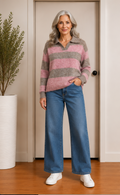 Pink & Tan Collard Jumper