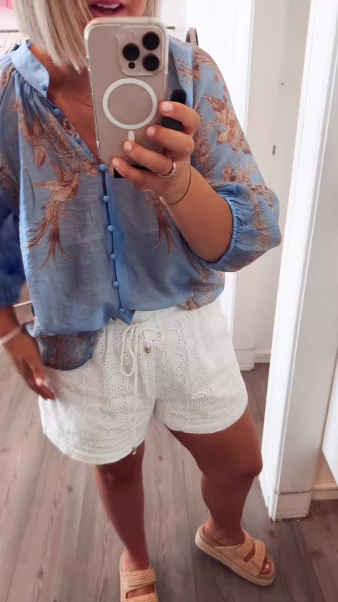 Sky blue Bird blouse